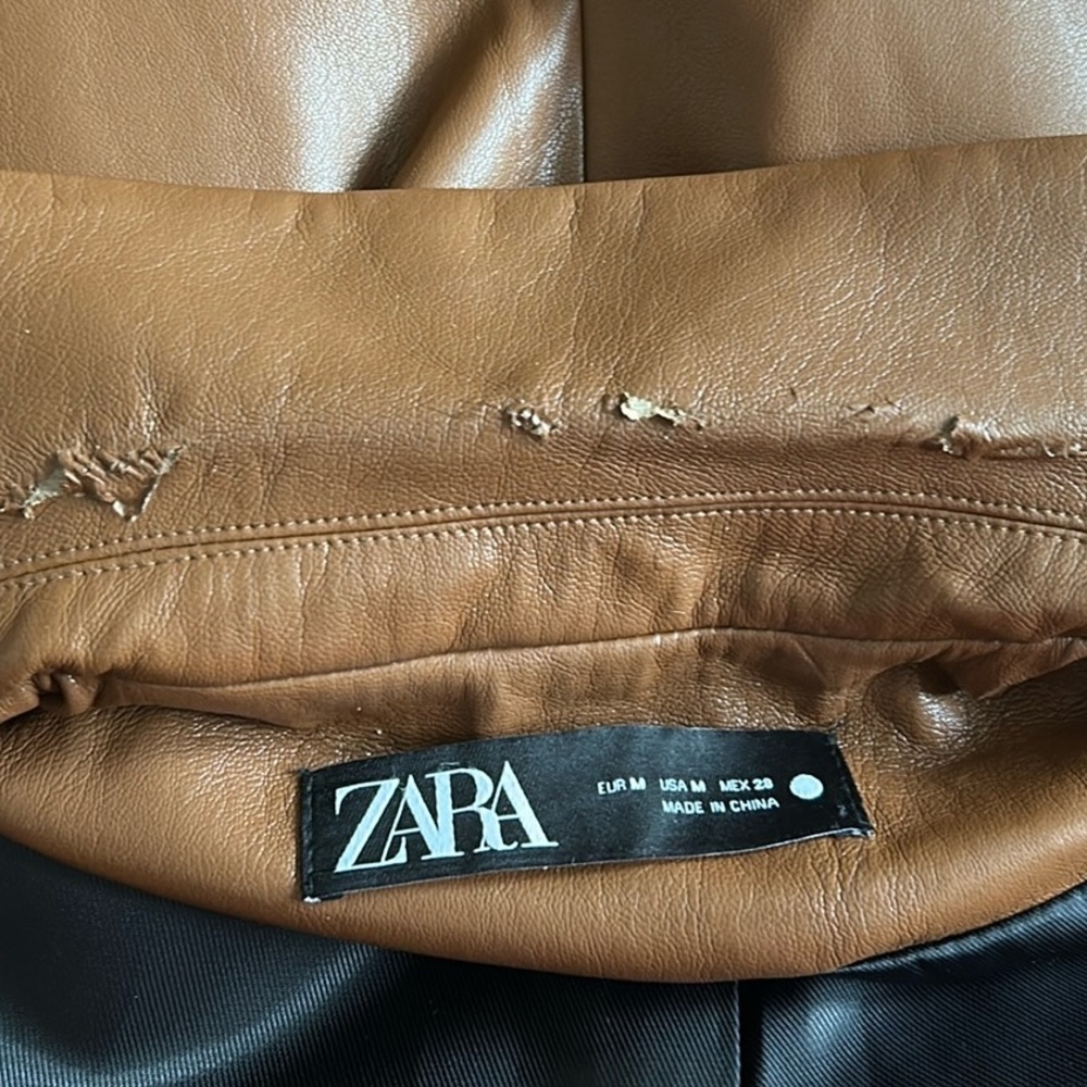 Zara Chestnut Faux Leather Jacket - Picture 5 of 5